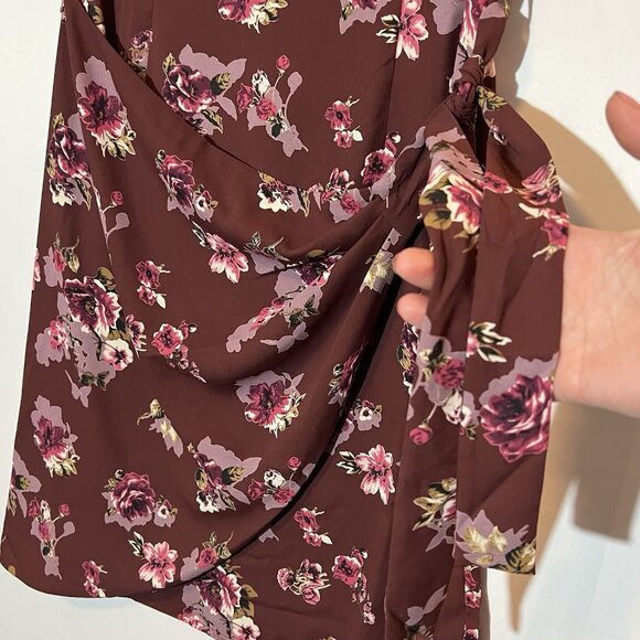ASTR the label Anthropologie Floral Short Sleeve Faux Wrap Mini Dress Medium - Picture 12 of 13
